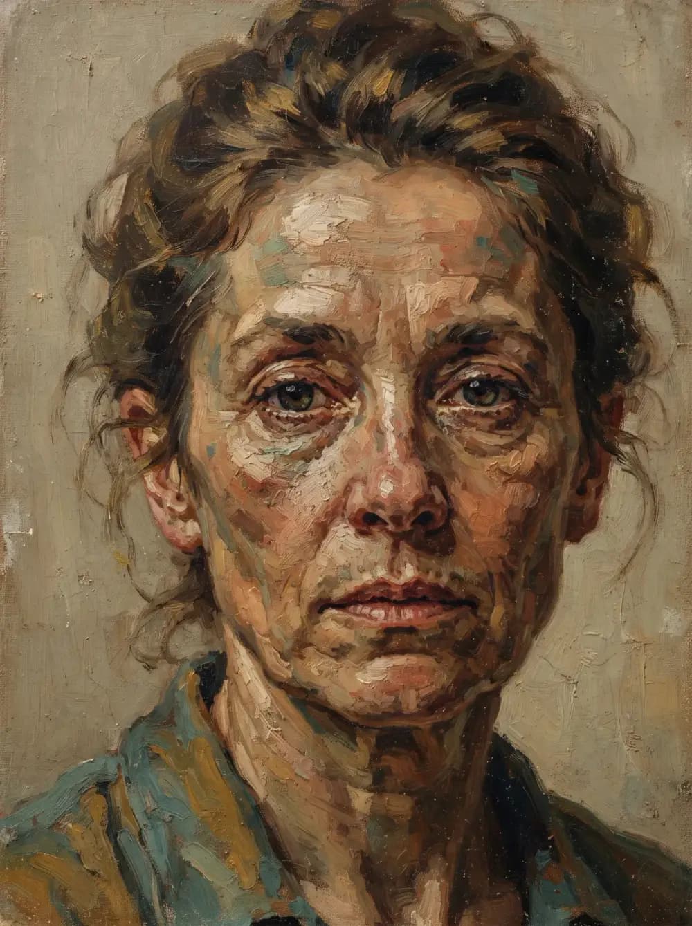 A painted portrait.